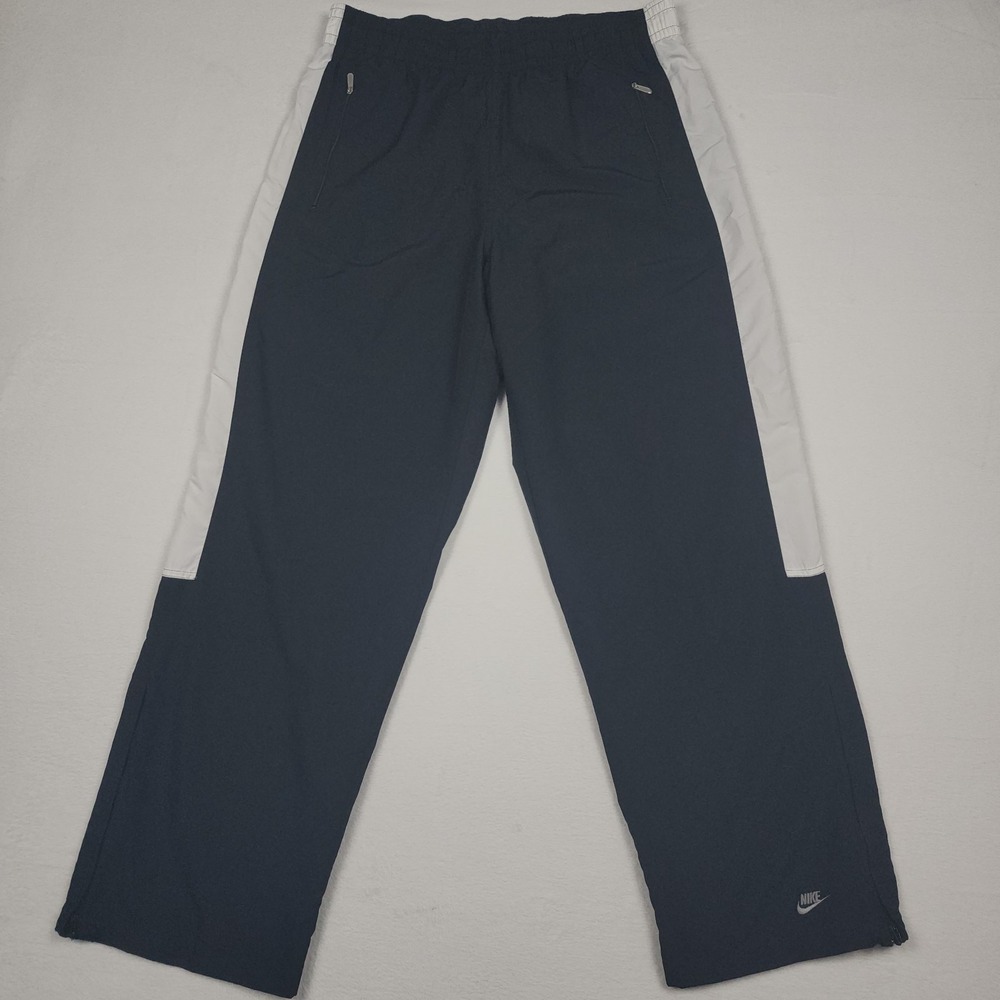 Vintage Nike Track Pants Mens Size XL Black Warm Up Zip Leg Mesh Lined